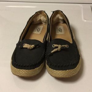 UGG Australia Black Leather Loafers.